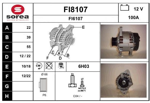 SNRA FI8107 Alternator FI8107: Buy near me in Poland at 2407.PL - Good price!