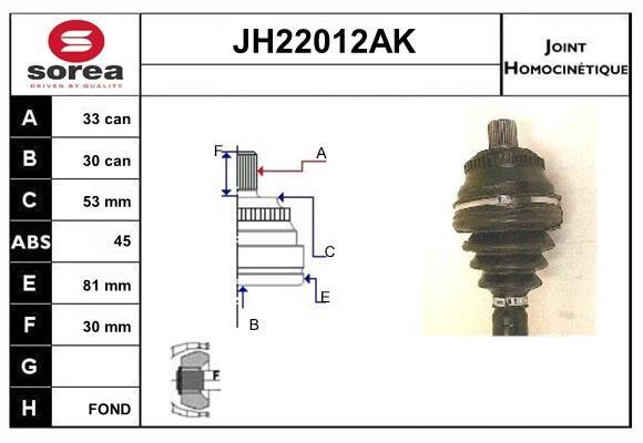 SNRA JH22012AK Шарнир равных угловых скоростей (ШРУС) JH22012AK: Отличная цена - Купить в Польше на 2407.PL!