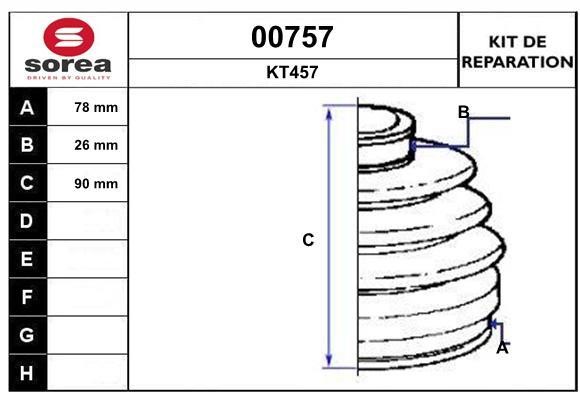 SNRA 00757 Bellow set, drive shaft 00757: Buy near me in Poland at 2407.PL - Good price!
