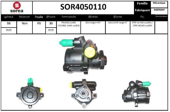 SNRA SOR4050110 Hydraulic Pump, steering system SOR4050110: Buy near me in Poland at 2407.PL - Good price!