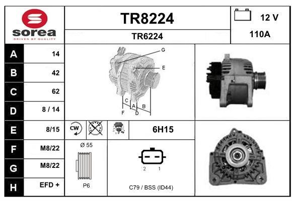 SNRA TR8224 Alternator TR8224: Buy near me in Poland at 2407.PL - Good price!
