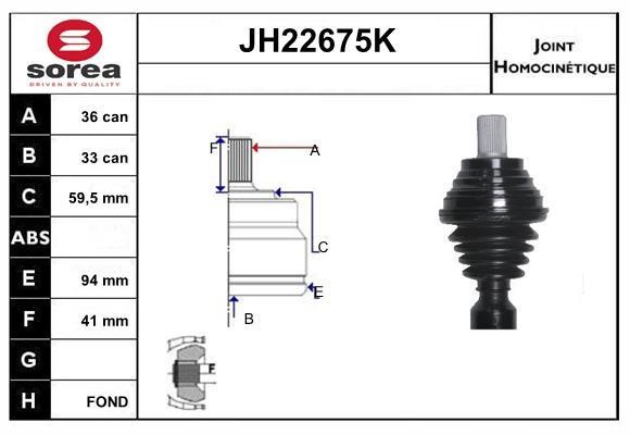 SNRA JH22675K Joint kit, drive shaft JH22675K: Buy near me in Poland at 2407.PL - Good price!
