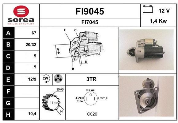 SNRA FI9045 Starter FI9045: Buy near me in Poland at 2407.PL - Good price!