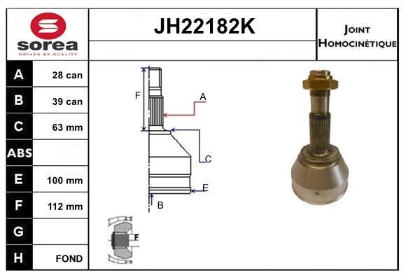 SNRA JH22182K CV joint JH22182K: Buy near me in Poland at 2407.PL - Good price!