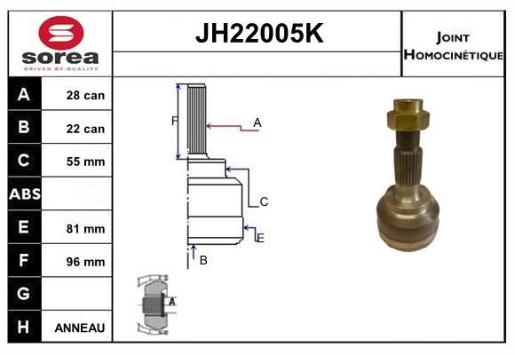 SNRA JH22005K CV joint JH22005K: Buy near me in Poland at 2407.PL - Good price!