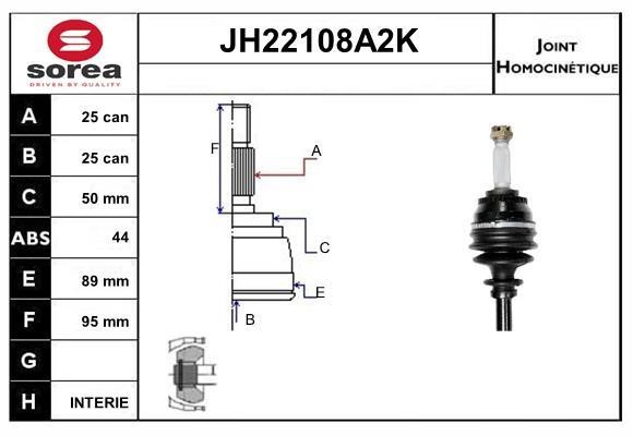 SNRA JH22108A2K Joint kit, drive shaft JH22108A2K: Buy near me in Poland at 2407.PL - Good price!