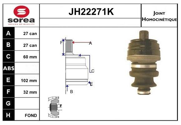 SNRA JH22271K Шарнир равных угловых скоростей (ШРУС) JH22271K: Отличная цена - Купить в Польше на 2407.PL!