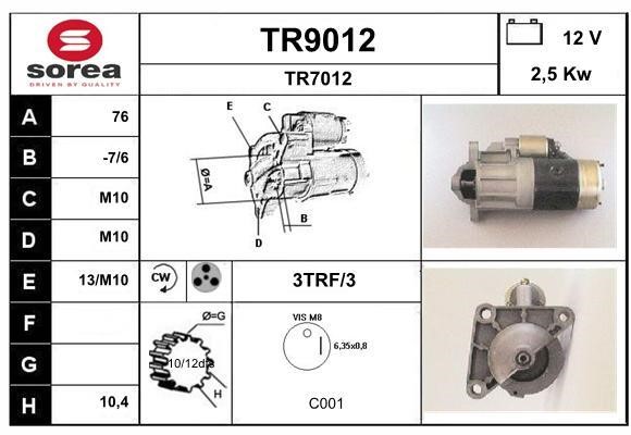 SNRA TR9012 Стартер TR9012: Отличная цена - Купить в Польше на 2407.PL!