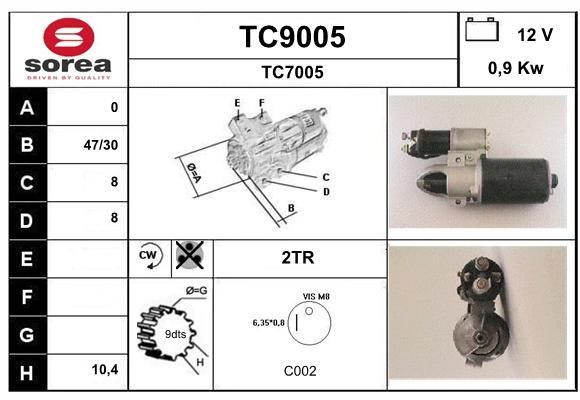 SNRA TC9005 Starter TC9005: Buy near me in Poland at 2407.PL - Good price!