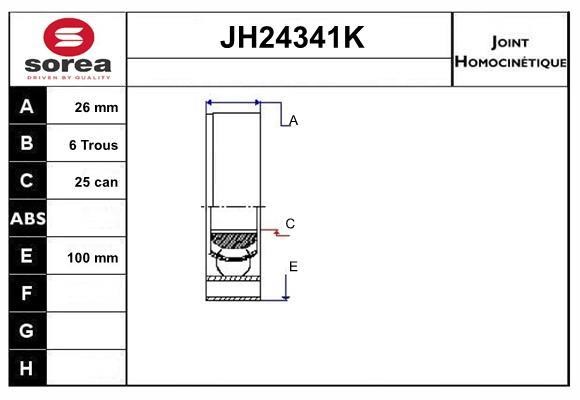 SNRA JH24341K Joint kit, drive shaft JH24341K: Buy near me in Poland at 2407.PL - Good price!
