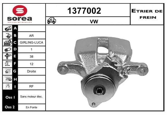 SNRA 1377002 Brake caliper rear right 1377002: Buy near me in Poland at 2407.PL - Good price!