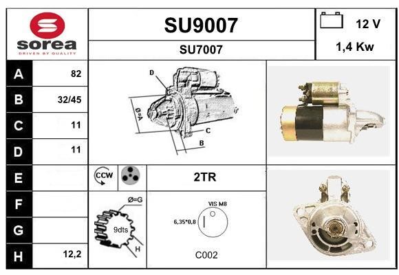 SNRA SU9007 Стартер SU9007: Отличная цена - Купить в Польше на 2407.PL!