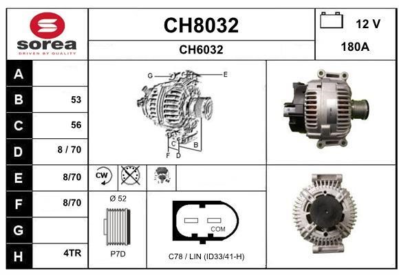 SNRA CH8032 Alternator CH8032: Buy near me in Poland at 2407.PL - Good price!