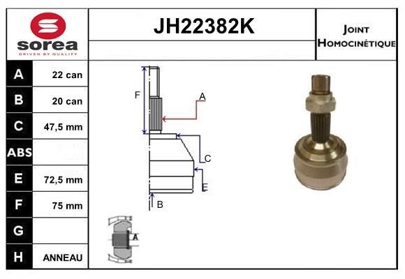 SNRA JH22382K CV joint JH22382K: Buy near me in Poland at 2407.PL - Good price!