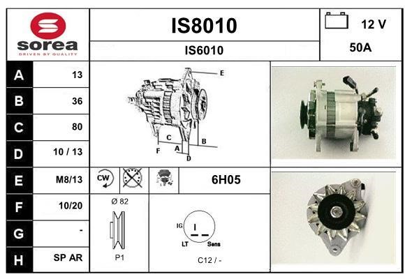 SNRA IS8010 Alternator IS8010: Buy near me in Poland at 2407.PL - Good price!