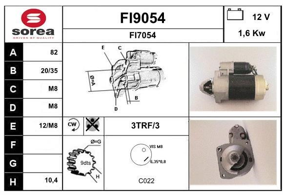 SNRA FI9054 Стартер FI9054: Отличная цена - Купить в Польше на 2407.PL!