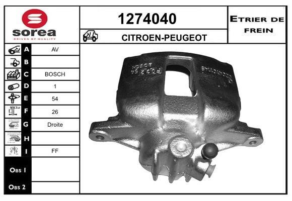 SNRA 1274040 Brake caliper front right 1274040: Buy near me in Poland at 2407.PL - Good price!