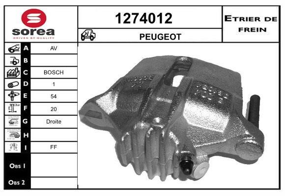 SNRA 1274012 Brake caliper front right 1274012: Buy near me in Poland at 2407.PL - Good price!