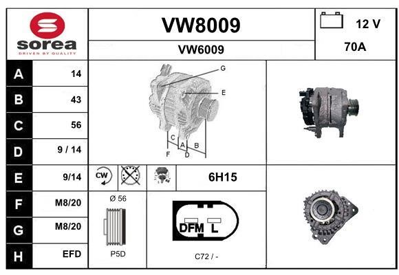 SNRA VW8009 Generator VW8009: Kaufen Sie zu einem guten Preis in Polen bei 2407.PL!