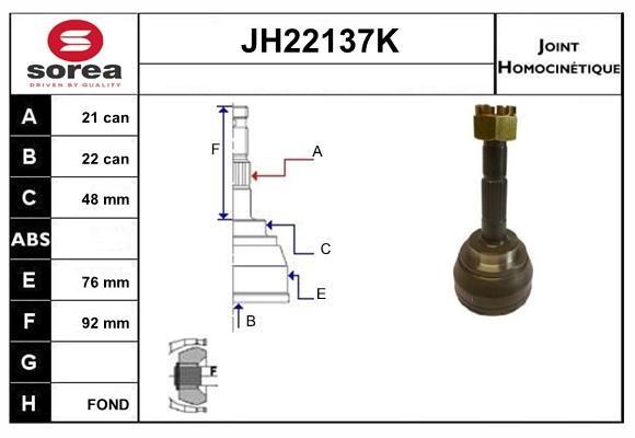 SNRA JH22137K CV joint JH22137K: Buy near me in Poland at 2407.PL - Good price!