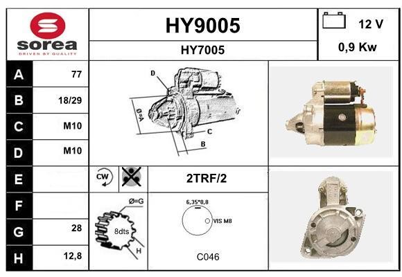 SNRA HY9005 Стартер HY9005: Отличная цена - Купить в Польше на 2407.PL!