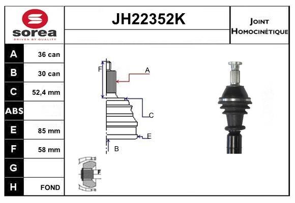 SNRA JH22352K Шарнир равных угловых скоростей (ШРУС) JH22352K: Отличная цена - Купить в Польше на 2407.PL!