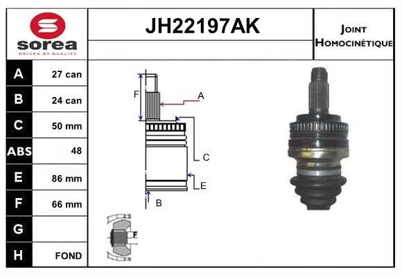 SNRA JH22197AK Przegub homokinetyczny JH22197AK: Atrakcyjna cena w Polsce na 2407.PL - Zamów teraz!