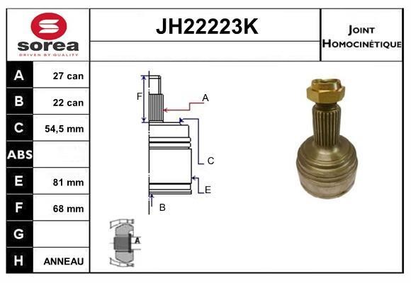 SNRA JH22223K Шарнір рівних кутових швидкостей (ШРКШ) JH22223K: Приваблива ціна - Купити у Польщі на 2407.PL!