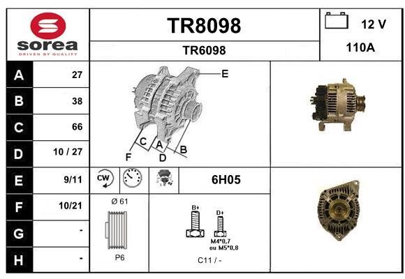 SNRA TR8098 Генератор TR8098: Отличная цена - Купить в Польше на 2407.PL!