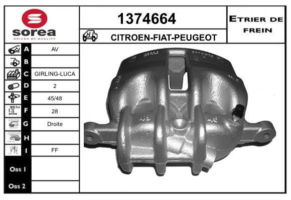 SNRA 1374664 Brake caliper front right 1374664: Buy near me in Poland at 2407.PL - Good price!