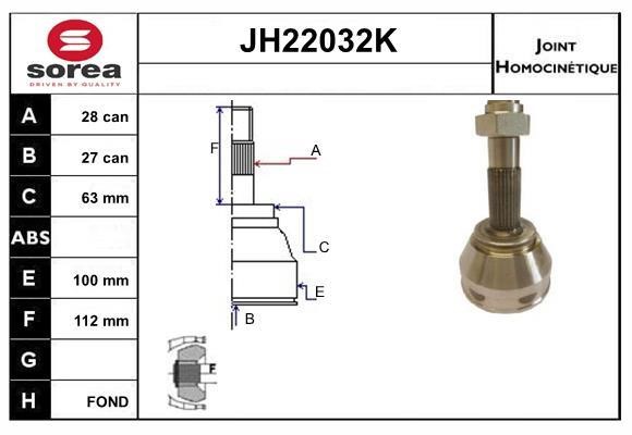 SNRA JH22032K Шарнир равных угловых скоростей (ШРУС) JH22032K: Отличная цена - Купить в Польше на 2407.PL!