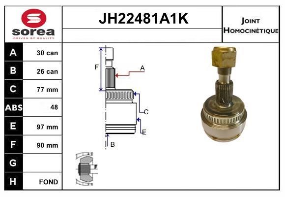 SNRA JH22481A1K Шарнір рівних кутових швидкостей (ШРКШ) JH22481A1K: Купити у Польщі - Добра ціна на 2407.PL!