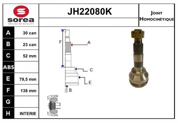 SNRA JH22080K CV joint JH22080K: Buy near me in Poland at 2407.PL - Good price!