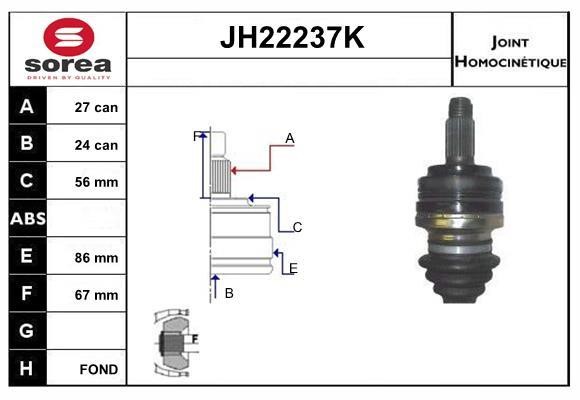 SNRA JH22237K Шарнир равных угловых скоростей (ШРУС) JH22237K: Отличная цена - Купить в Польше на 2407.PL!