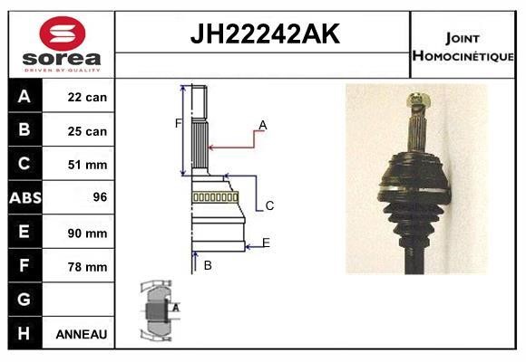 SNRA JH22242AK CV joint JH22242AK: Buy near me in Poland at 2407.PL - Good price!