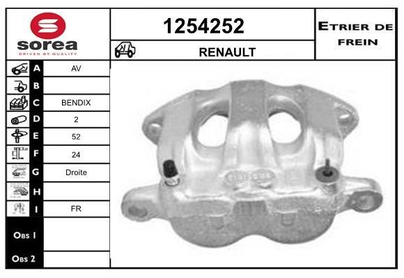 SNRA 1254252 Brake caliper 1254252: Buy near me in Poland at 2407.PL - Good price!