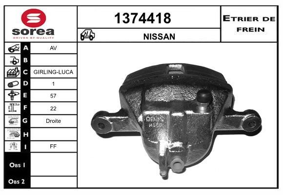 SNRA 1374418 Brake caliper front right 1374418: Buy near me in Poland at 2407.PL - Good price!
