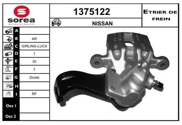 SNRA 1375122 Brake caliper rear right 1375122: Buy near me in Poland at 2407.PL - Good price!