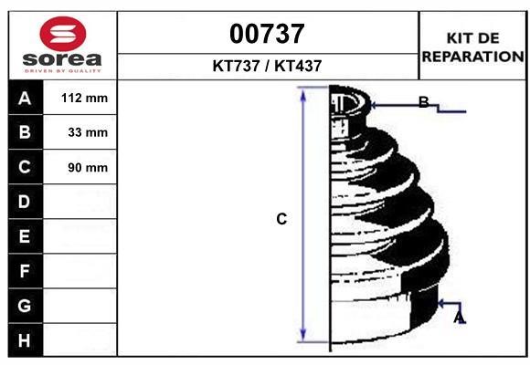 SNRA 00737 Bellow, driveshaft 00737: Buy near me in Poland at 2407.PL - Good price!