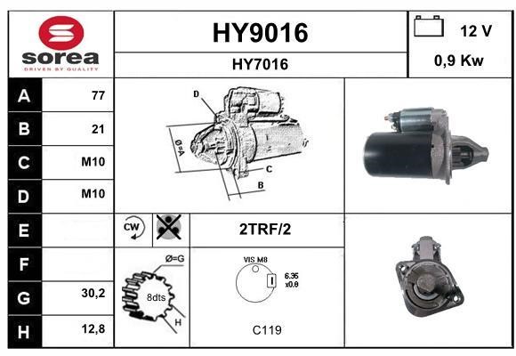 SNRA HY9016 Starter HY9016: Buy near me in Poland at 2407.PL - Good price!