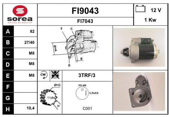 SNRA FI9043 Стартер FI9043: Отличная цена - Купить в Польше на 2407.PL!