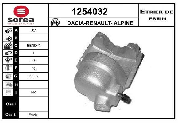 SNRA 1254032 Brake caliper front right 1254032: Buy near me in Poland at 2407.PL - Good price!
