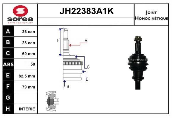 SNRA JH22383A1K Шарнир равных угловых скоростей (ШРУС) JH22383A1K: Отличная цена - Купить в Польше на 2407.PL!