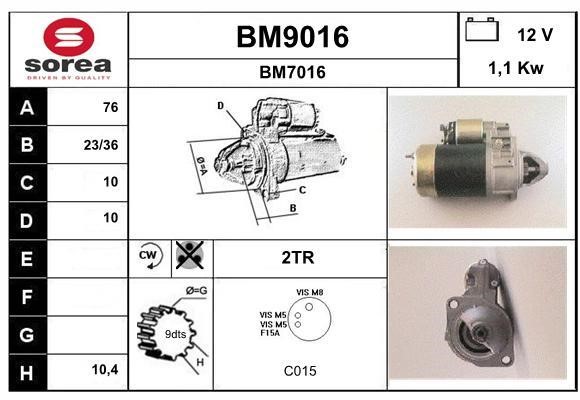 SNRA BM9016 Starter BM9016: Buy near me in Poland at 2407.PL - Good price!