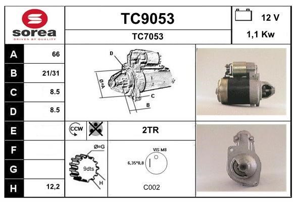 SNRA TC9053 Стартер TC9053: Отличная цена - Купить в Польше на 2407.PL!