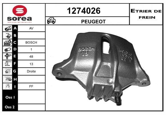 SNRA 1274026 Brake caliper 1274026: Buy near me in Poland at 2407.PL - Good price!