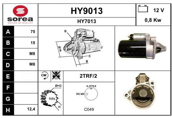 SNRA HY9013 Starter HY9013: Buy near me in Poland at 2407.PL - Good price!