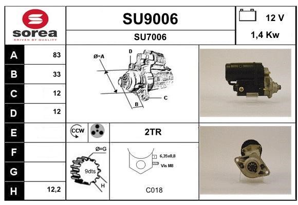 SNRA SU9006 Starter SU9006: Buy near me in Poland at 2407.PL - Good price!