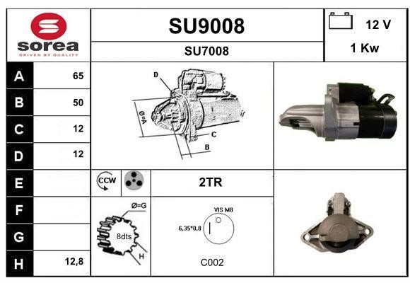 SNRA SU9008 Starter SU9008: Buy near me in Poland at 2407.PL - Good price!