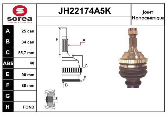SNRA JH22174A5K Шарнир равных угловых скоростей (ШРУС) JH22174A5K: Отличная цена - Купить в Польше на 2407.PL!